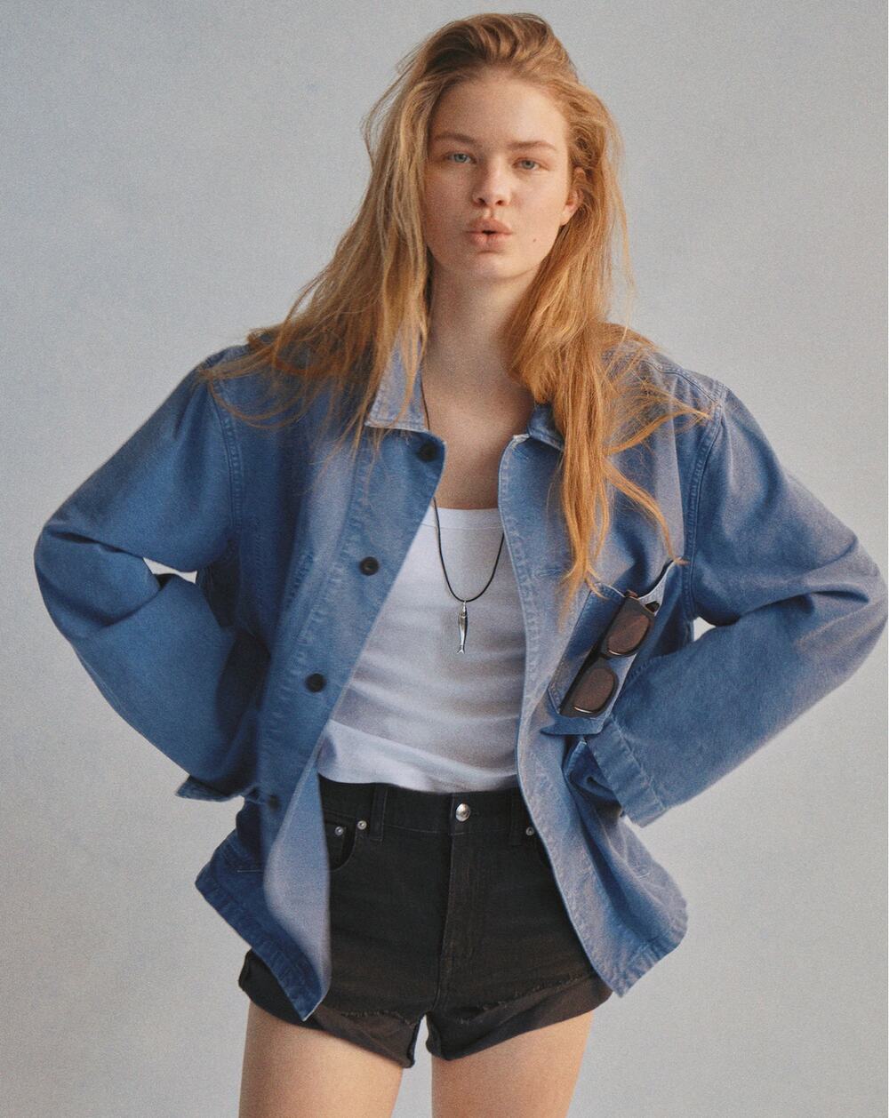 Madewell Chore Jacket In Cotton-Hemp Blend French Blue Men's M Women's L NWT